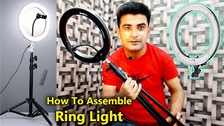 How To Assemble Ring Light to Tripod  Best Ring light unboxing [upl. by Aitra]