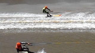 Merc Force nearly lose a skier  over 120mph Southern 80 Water Ski Race 2013 [upl. by Fritzie]