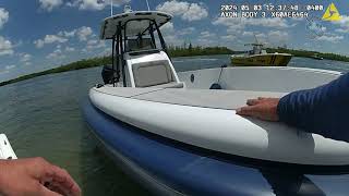 Bodyworn Camera Sarasota Police Officers quick actions caught on video in boat rescue [upl. by Nyliak]