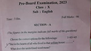 Pre Final Examination 202324English question paper with answersDhemaji DistrictHSLC 2024English [upl. by Giacobo806]