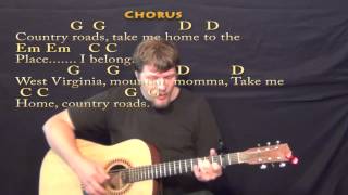 Country Roads John Denver Strum Guitar Cover Lesson with LyricsChords [upl. by Sivatnod]