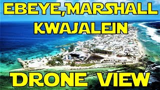 Ebeye island drone aerial view  Kwajalein atoll in Marshall islands [upl. by Nosiddam]