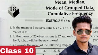 Class 10 EX 18A Q16 to Q20 MeanMedianMode of Grouped Data Chapter 18  RS Aggarwal Rajmith study [upl. by Caputto]