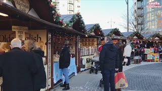 Portsmouth gunwharf Quays shopping centre Christmas walk around 2021 [upl. by Antsirhc100]