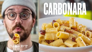 La recette des VRAIES carbonara  🤌🏻🤌🏻 [upl. by Enert]