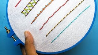 Hand Embroidery for Beginners  Part 3  5 Back Stitch Variations  HandiWorks 57 [upl. by Leanard]