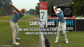 Cameron Davis Golf Swing Long Iron DTL amp FO Emirates Australian Open Sydney December 2019 [upl. by Eslehc]