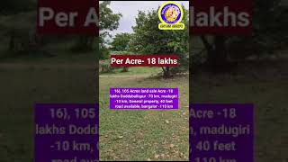 105 Acres land sale Acre 18 lakhs Doddaballapur 70 km madugiri 10 km General property [upl. by Cheng377]