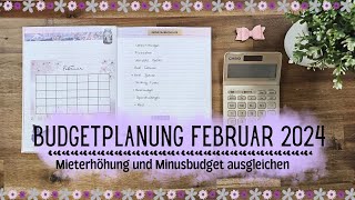 Budgetplanung Februar 2024💜Minus Budget ausgleichen und Mieterhöhung💸 Schritt für Schritt Anleitung [upl. by Ajed]