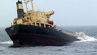 Caught on camera Ship sinks near Mumbai [upl. by Tnahsarp]