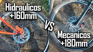 Frenos hidráulicos 160mm VS mecánicos 180mm  ¿Cuáles son mejores [upl. by Boorman]