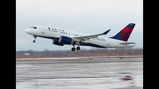 Delta A220100 take off DTW [upl. by Ahcirt]