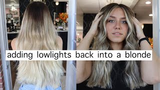 ADDING DEPTH INTO BRIGHT BLONDE  highlight amp lowlight combo [upl. by Bena]