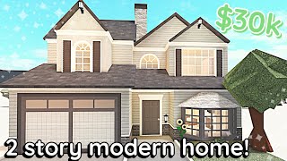 30k Modern Bloxburg House Build 2 Story Tutorial [upl. by Elyag]