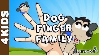 The Dog Finger Family NURSERY RHYMES  Karaoke  JUNIORS TOONS [upl. by Neelram11]