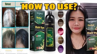 HOW TO USE AUGEAS HERBAL HAIR DYE SHAMPOO BLACK COLOR [upl. by Hallvard940]