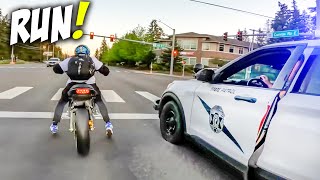 COPS VS BIKERS  MOTORCYCLE POLICE CHASE  ANGRY amp COOL COPS 2024 [upl. by Neelac]