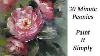 How to Paint 30 Minute Peonies Paint It Simply [upl. by Shirley613]