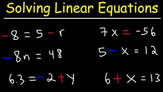 How To Solve Linear Equations In Algebra [upl. by Bicknell]