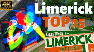 Limerick Ireland  Limerick City Center Tour Guide  Top 15 Best Things To Do  4K Drone Vlog Video [upl. by Ludba776]