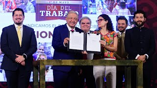 Firma del Decreto de creación del Fondo de Pensiones para el Bienestar Conferencia presidente AMLO [upl. by Nicolai]