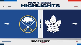 NHL Highlights  Sabres vs Maple Leafs  November 4 2023 [upl. by Elbag]