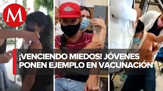 Centenials ponen el ejemplo al aplicarse la vacuna contra el covid19 [upl. by Reinnej]