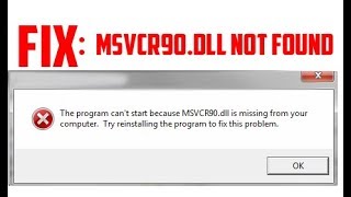 How To Fix MSVCR90dll Not Found or Missing Problem [upl. by Elwood]