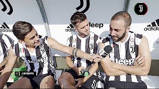 INTERVISTA DIVERTENTE DI DYBALA A DOUGLAS COSTA HIGUAIN BARZAGLI KHEDIRA KEAN E ALEX SANDRO [upl. by Mychael642]