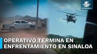 Helicóptero artillado se enfrenta a balazos contra camioneta en Sinaloa [upl. by Lopes464]