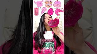 Random Pink Food MUKBANG🍭 REVERSE asmr cure shorts [upl. by Yenhpad]