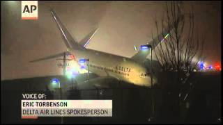 Plane Rolls Off Atlanta Taxiway No Injuries [upl. by Aissatsana]