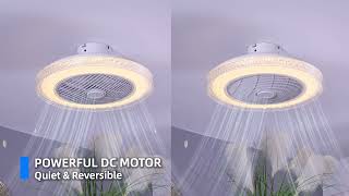 20quot Modern Enclosed MultiSpeed Bladeless Ceiling Fans Installation Guide [upl. by Pickering]