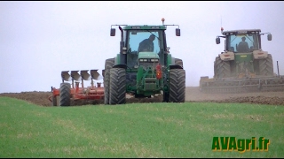 100 JOHN DEERE à la préparation du sol en 2015 8400 et 8320R [upl. by Joab98]