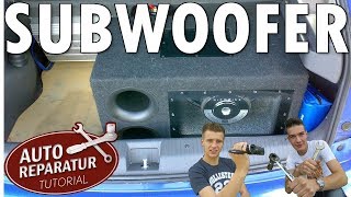 Subwoofer einbauen  Endstufe nachrüsten  JBL universell  DIY Tutorial [upl. by Nonnah432]