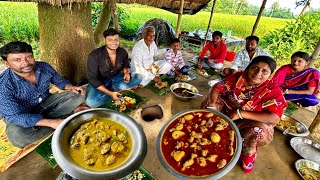 নবমীতে ইলিশমাছ আর চিকেন সবাই মিলে আনন্দ করে খাওয়া।। On Navami everyone eat Ilish fish and chicken [upl. by Ahsieker]