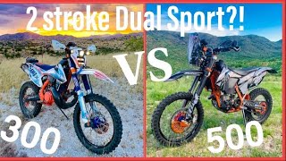 KTM 300 TPI vs KTM 500 EXCF  Dual Sport 2 Stroke Motovlog [upl. by Acira]