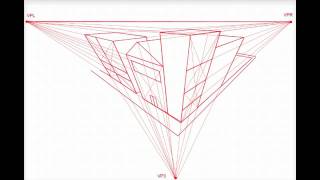 Drawing a Cityscape in ThreePoint Perspective [upl. by Abbey]