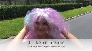 SolarColorDustcom  How to make Color Changing Hair [upl. by Akemak554]