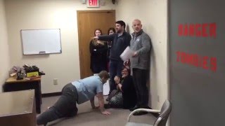 Watch CampP reporters escape the Escape Evansville zombie [upl. by Burrows164]