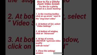 How to Fix a Glitchy Zoom Video Screen Try this for a glitchy screen in a Zoom meeting [upl. by Otsirc]