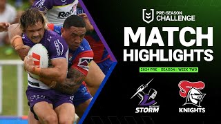 NRL Preseason 2024  Storm v Knights  Match Highlights [upl. by Nivra]