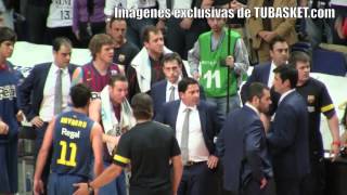 Polémica jugada de Sada y tangana en el Real MadridBarça de la Final ACB 2013 [upl. by Alyahsal]