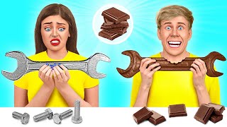 Real Food vs Chocolate Food Challenge  Eating Only Sweet 24 Hours by Multi DO Challenge [upl. by Dean]