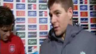 Steven Gerrard Fall Over Live Interview [upl. by Nnaassilem]