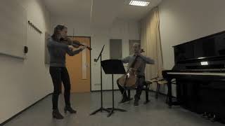 JS Bach Invention no4 BWV 775 D Minor Violin amp Cello [upl. by Ahsele]