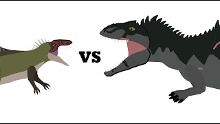 Pivot Becklespinax Chaos Theory vs Giganotosaurus Dominion Fight Animation pivotanimator [upl. by Humfrid]