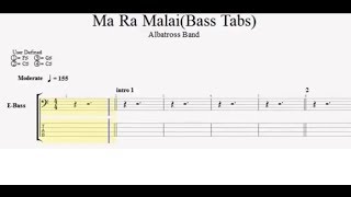 Ma Ra Malai by Albatross bandBass tabs notation bass covernepali bass guitar lessonjoel magar [upl. by Ondrea]