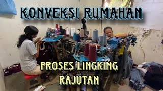 KONVEKSI RUMAHAN  PROSES LINGKING RAJUTAN rajutan rajut ynkonveksirajutan [upl. by Adil]