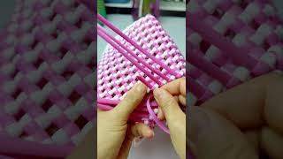 HOW TO WEAVE GRID HANDBAG WITTH RATTAN diy handmade craft [upl. by Ydnir]